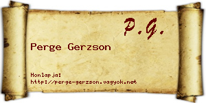 Perge Gerzson névjegykártya